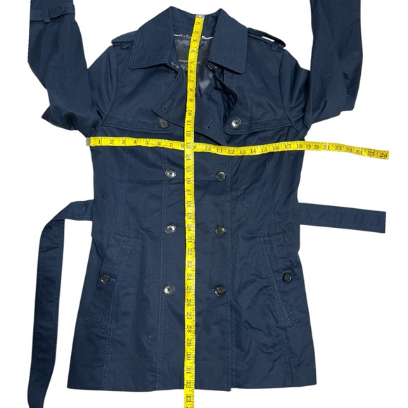 Banana Republic Classic Water Resistant Trench Coat Navy Blue Size Small - Picture 7 of 10